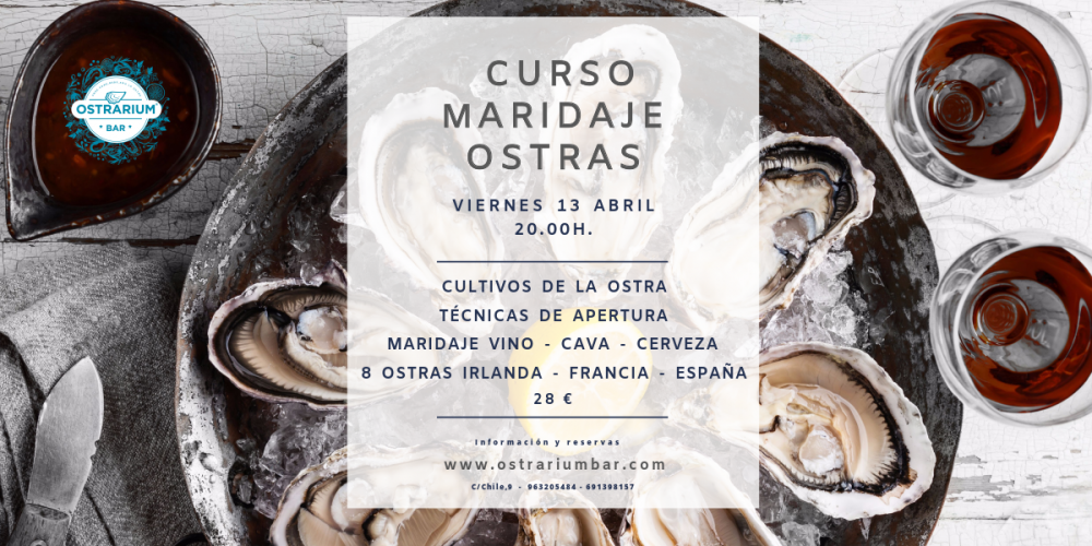 Curso Maridaje Ostras Viernes 13 Abril